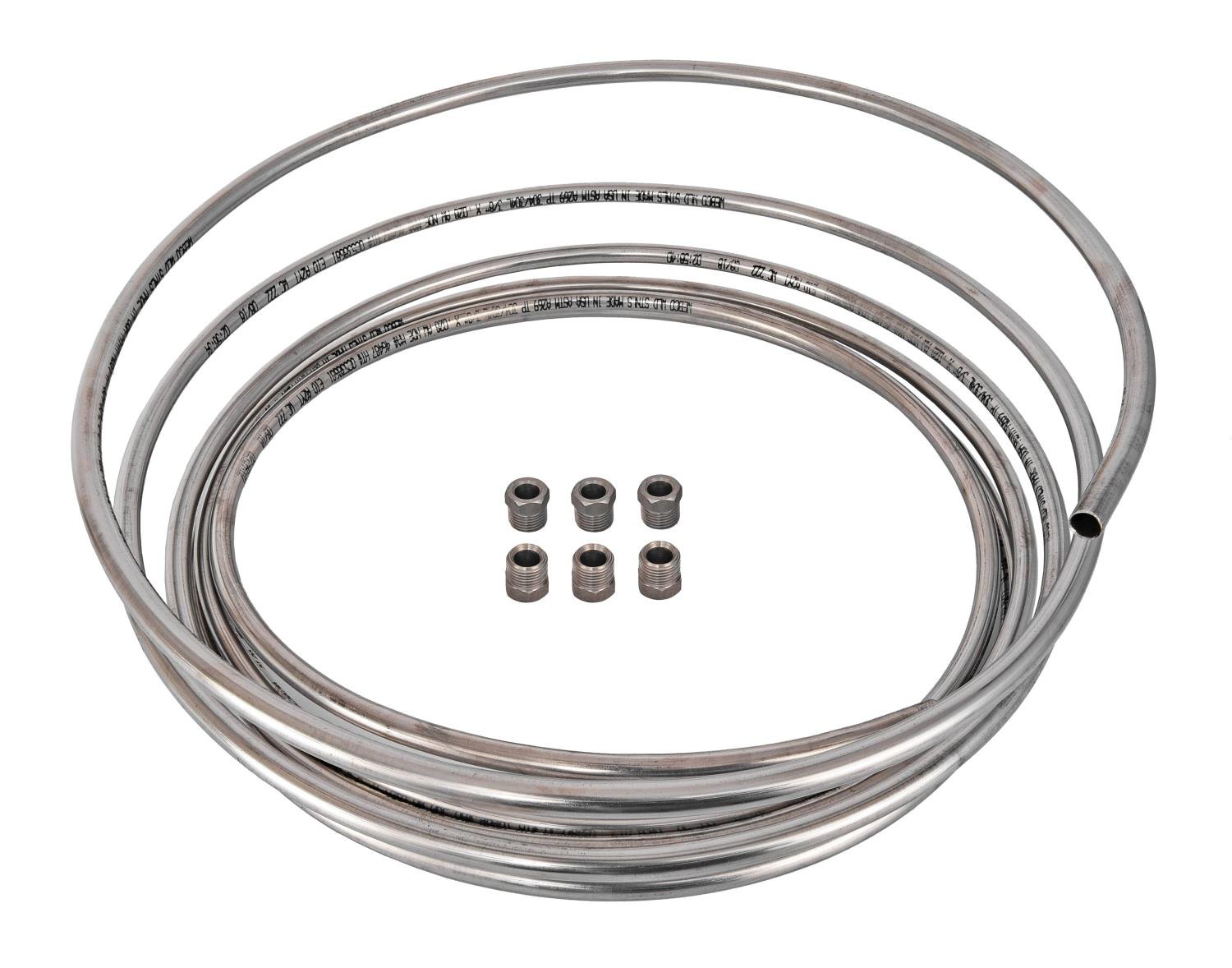 JEGS Stainless Steel Fuel Line Coil Kit, 3/8 in. O.D. x .028 in. Wall