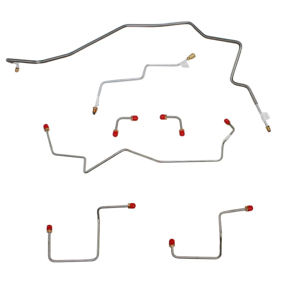 Front Brake Line Kit for 2000-2004 GM S10, Sonoma 2WD Trucks w/AWABS, Disc/Drum [Stainless]