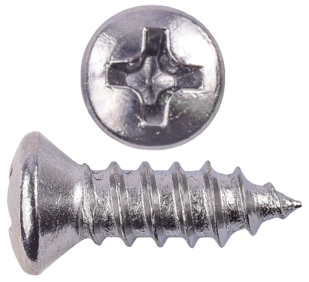 Phillips Oval Head Sheet Metal Screws #8 x 1/2 in. OAL with #6 Head [100 Pieces]