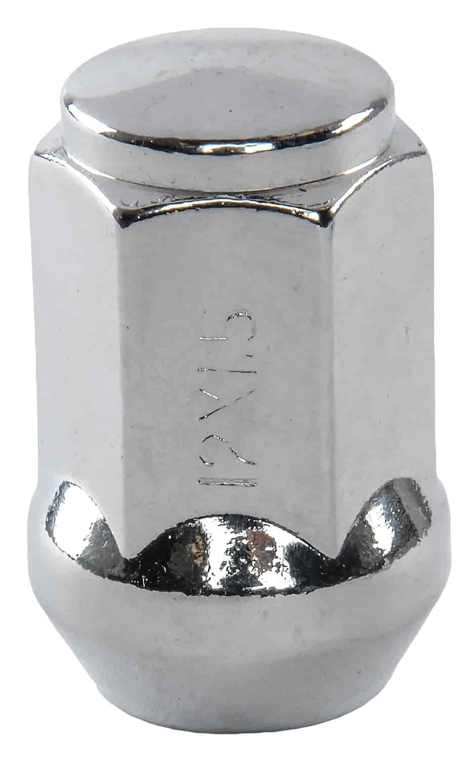 JEGS 65210: Bulge Acorn Lug Nuts Short Closed-End 12mm x 1.5 RH Thread  1.380 in. Long Steel Chrome Finish Set of JEGS