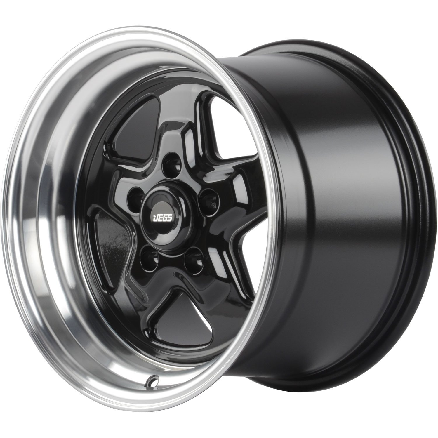 Sport Star 5-Spoke Wheel [Size: 15" x 10"] Polished Lip with Black Spokes