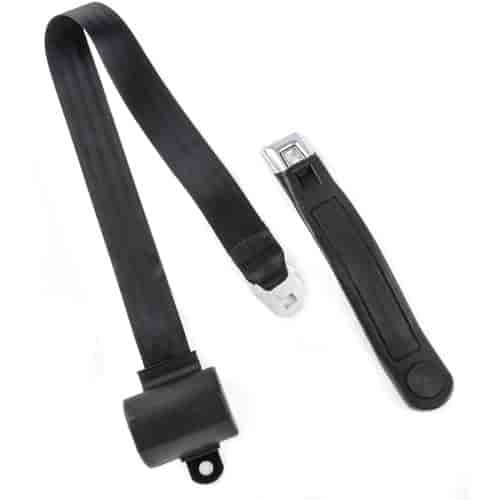 2-Point Retractable Seat Belt, Black with Push-Button Latch