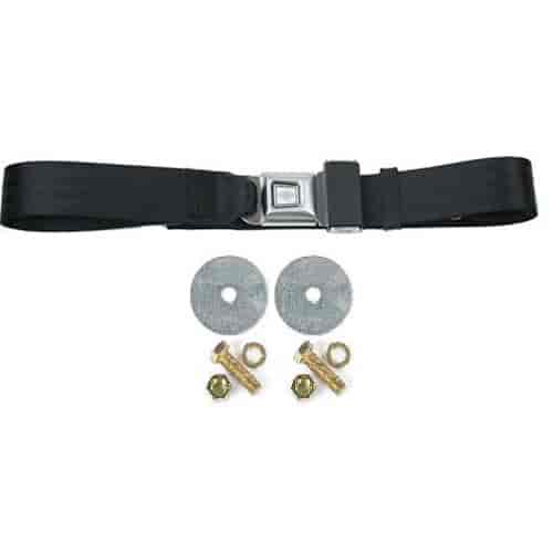 2-Point Non-Retractable Seat Belt & Hardware Kit, Black