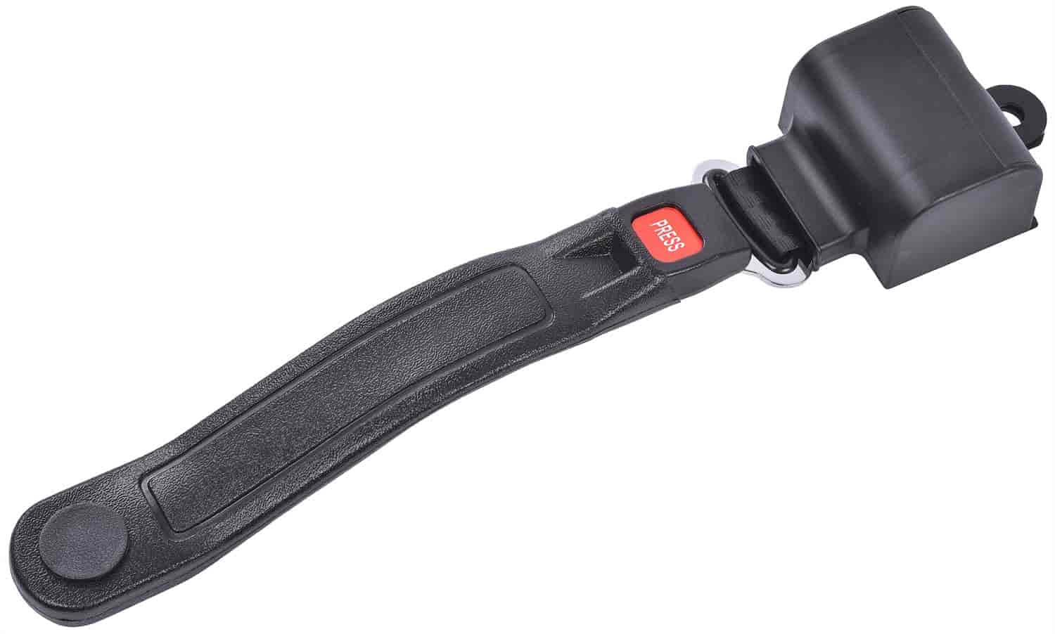JEGS 70074: 60 in. 2-Point Retractable Seat Belt, with Push-Button Latch  |12 in. Sleeve Length & 44 in. Belt Extended Length | 60 in. Overall Length  - JEGS