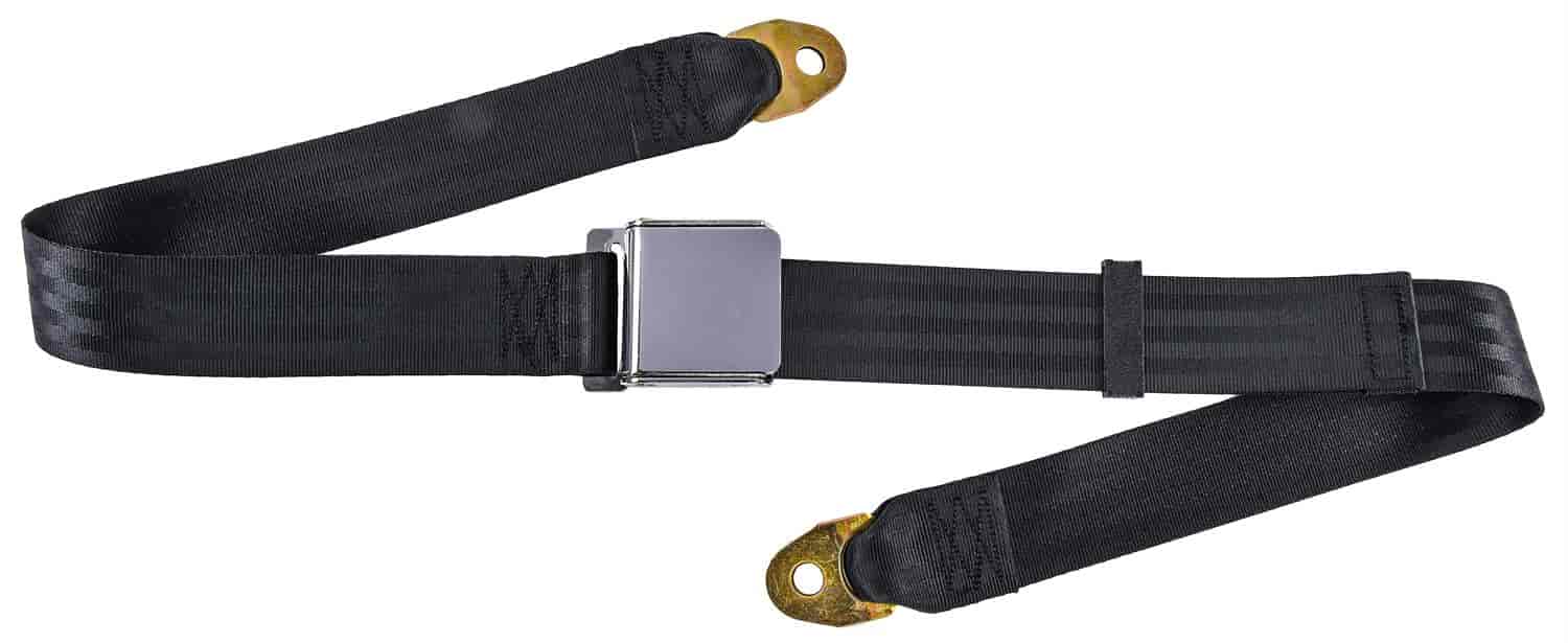 2-Point Non-Retractable Seat Belt, Black with Lift Latch