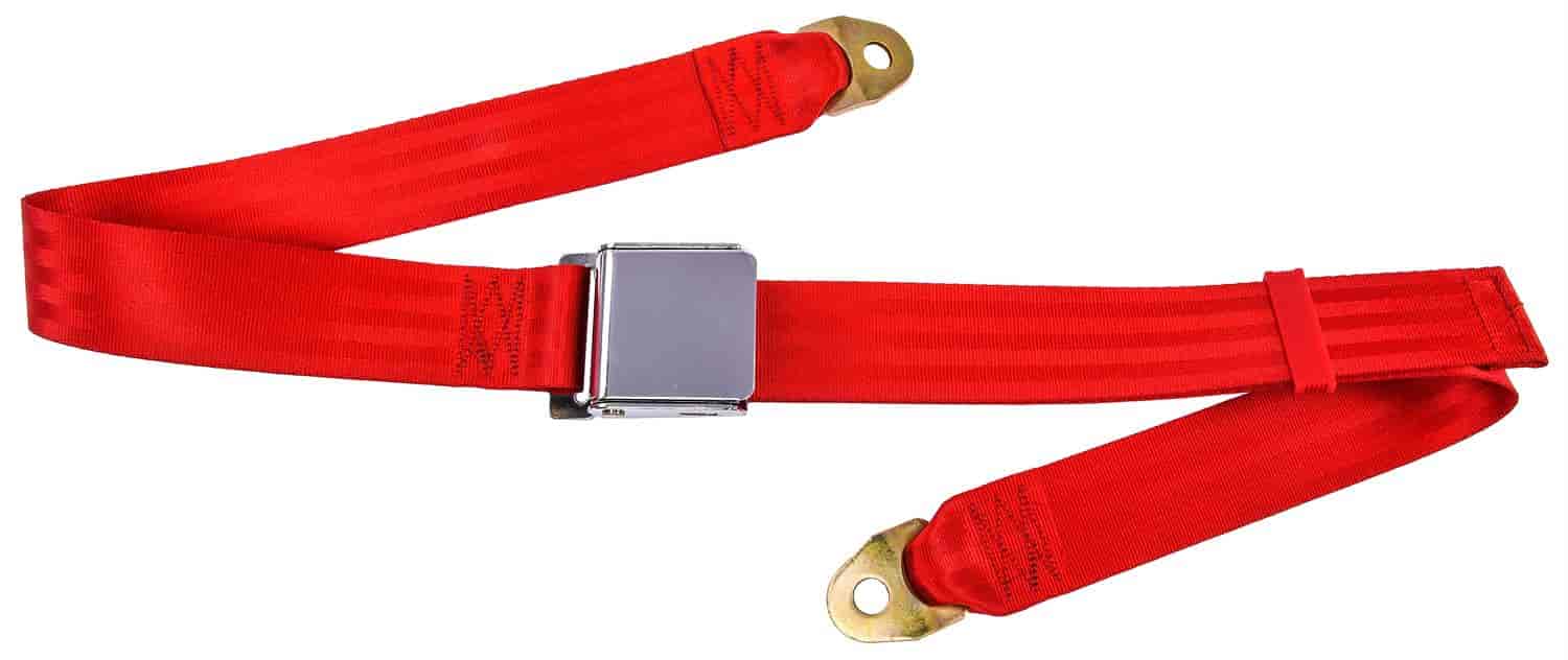 2-Point Non-Retractable Seat Belt, Flame Red with Lift
