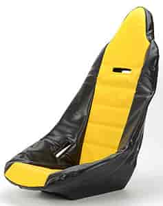 Pro High Back Vinyl Seat Cover Yellow with Black Trim