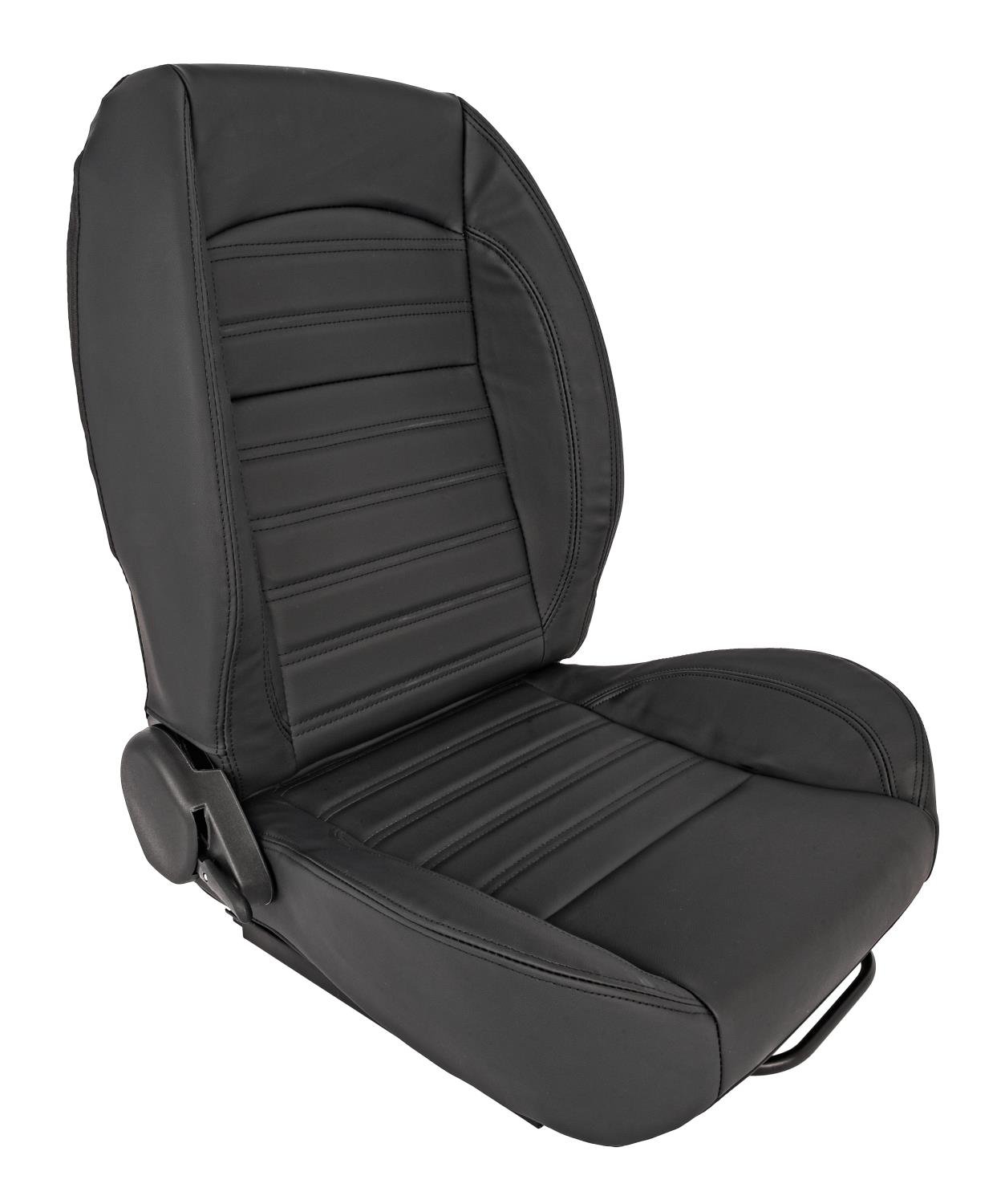 Retro Low Back Reclining Bucket Seat without Headrest, Right/Passenger Side [Black]