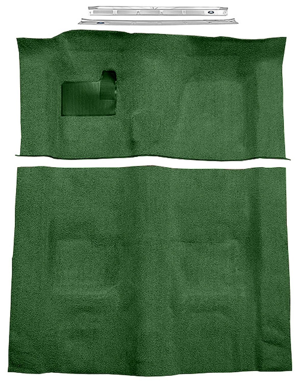 Dark Green Molded Cut Pile Carpet Kit w/Door Sill Plates for 1970-1973 Chevy Camaro, Pontiac Firebird [4-Speed Transmission]