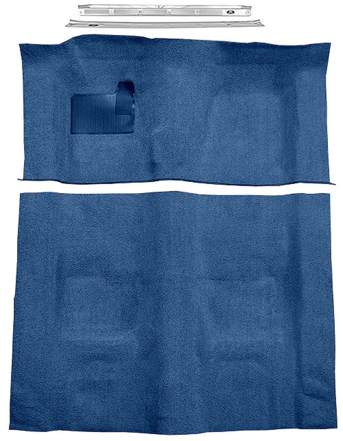 Medium Blue Molded Cut Pile Carpet Kit w/Door Sill Plates for 1970-1973 Chevy Camaro, Pontiac Firebird [4-Speed Transmission]