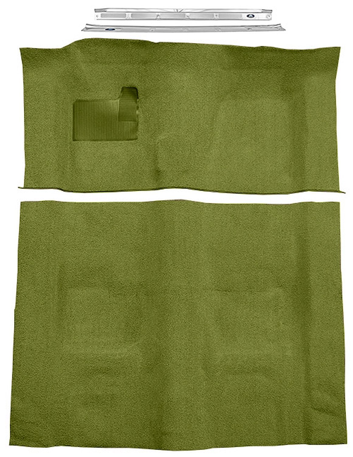 Moss Green Molded Cut Pile Carpet Kit w/Door Sill Plates for 1970-1973 Chevy Camaro, Pontiac Firebird [4-Speed Transmission]