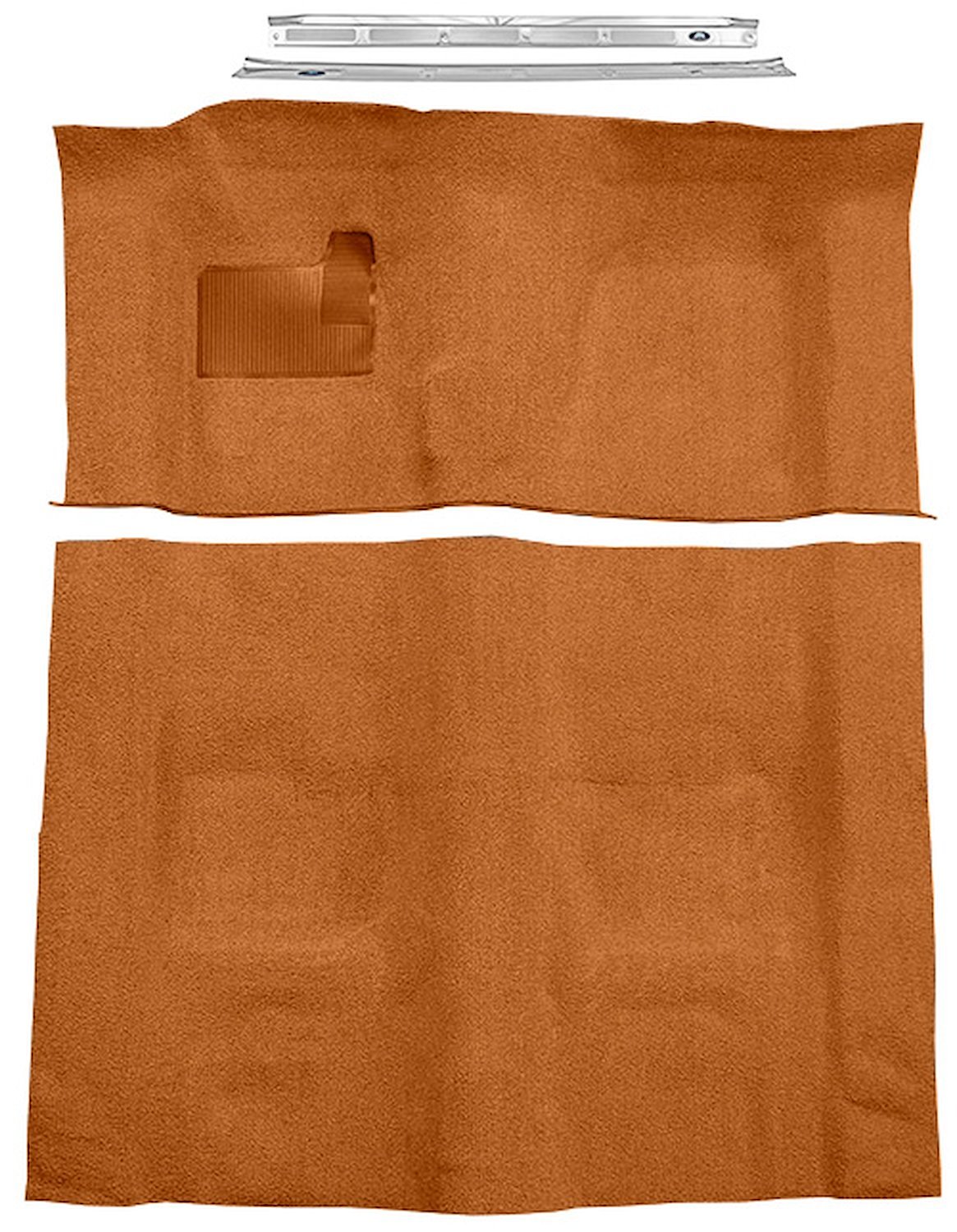 Orange Molded Cut Pile Carpet Kit w/Door Sill Plates for 1970-1973 Chevy Camaro, Pontiac Firebird [4-Speed Transmission]