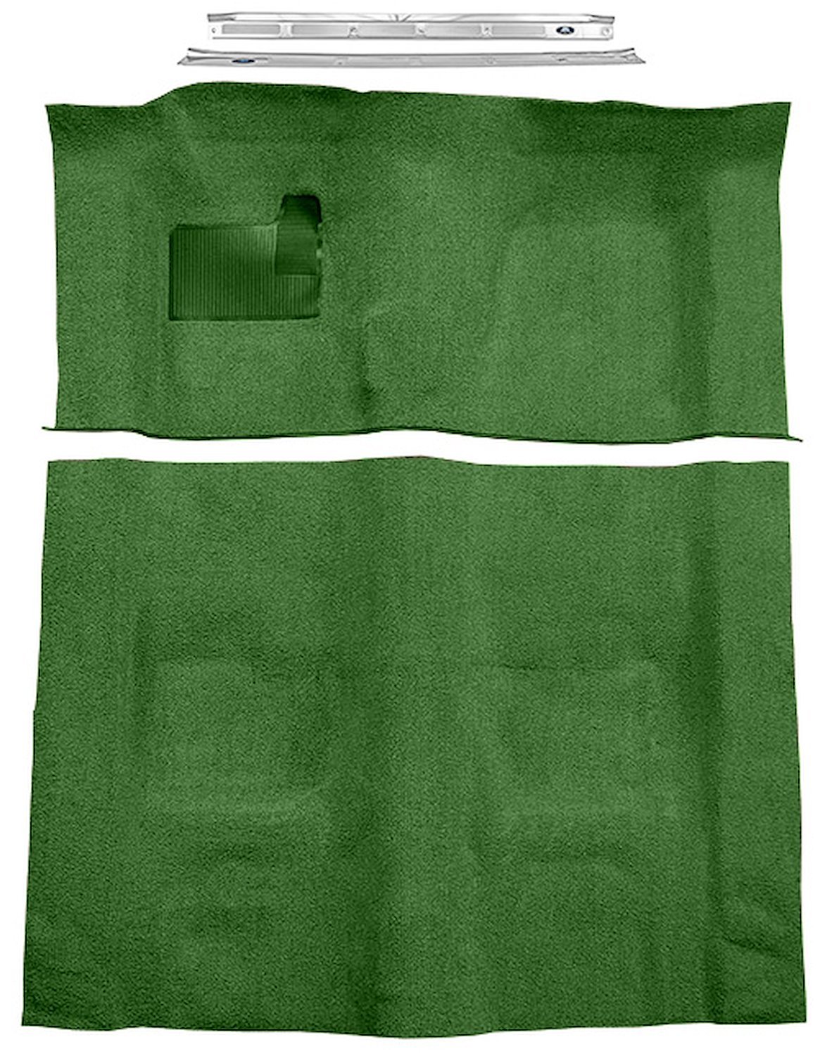 Green Molded Cut Pile Carpet Kit w/Door Sill Plates for 1970-1973 Chevy Camaro, Pontiac Firebird [4-Speed Transmission]