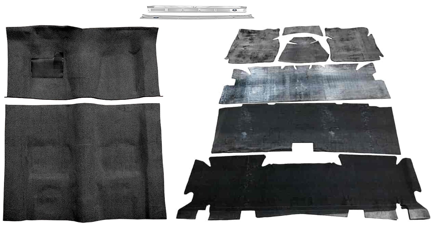 Black Molded Cut Pile Carpet Kit for 1974-1975 Chevrolet Camaro, Pontiac Firebird [Automatic Transmission]