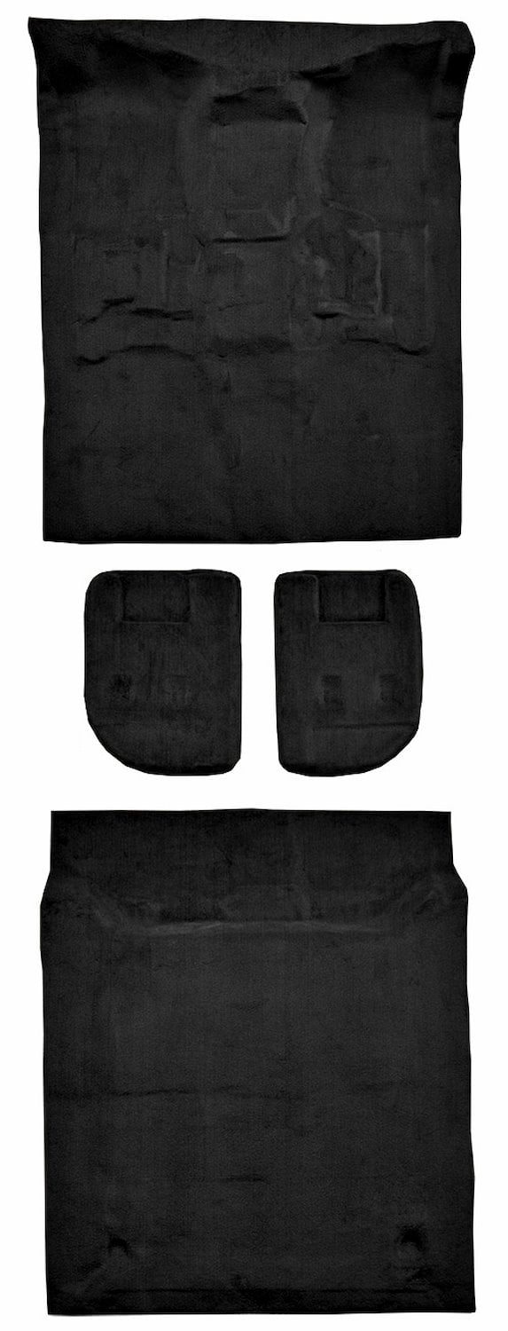 Molded Cut Pile Passenger/Cargo Area Carpet Fits Select 2007-2009 Cadillac, Chevy, GMC SUV Models [Jute Backing, 4-Piece, Black]