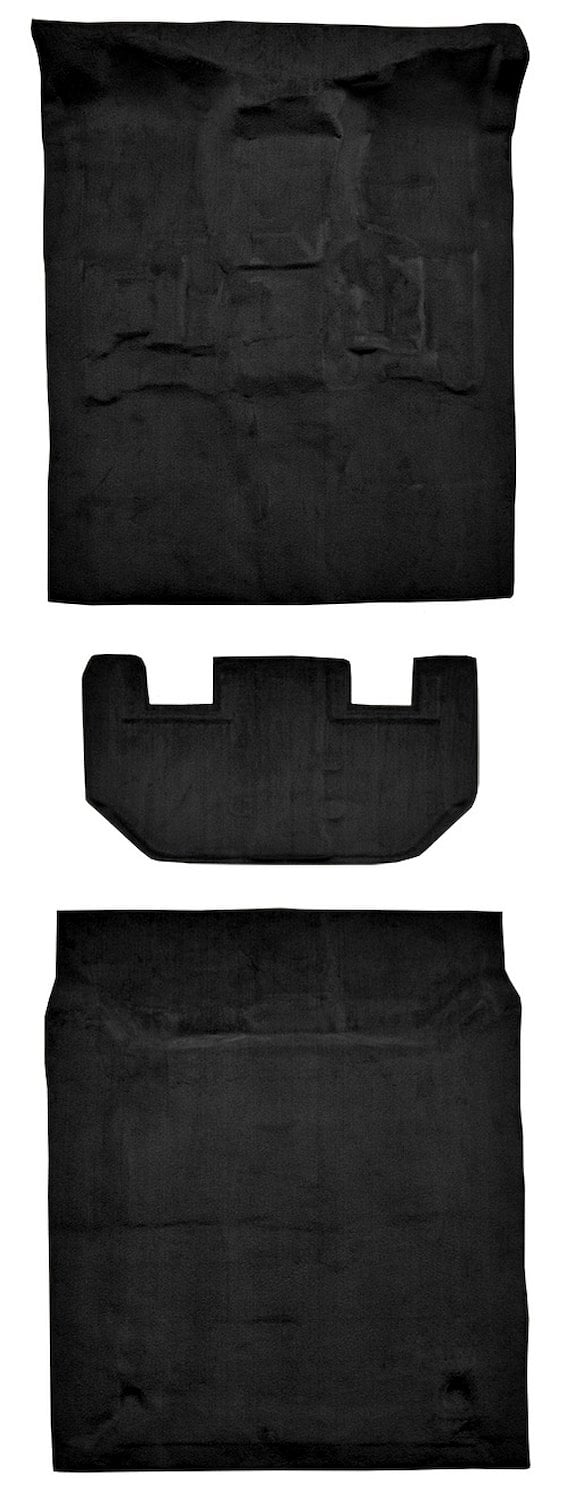 Molded Cut Pile Passenger/Cargo Area Carpet Fits Select 2010-2014 Cadillac, Chevy, GMC SUV Models [Jute Backing, 3-Piece, Black]