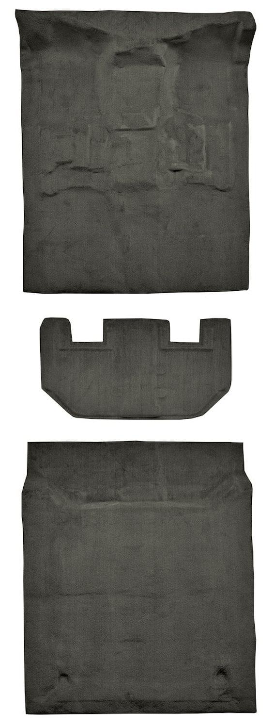 Molded Cut Pile Passenger/Cargo Area Carpet Fits Select 2010-2014 Cadillac, Chevy, GMC SUV Models [Jute Backing, 3-Piece, Gray]