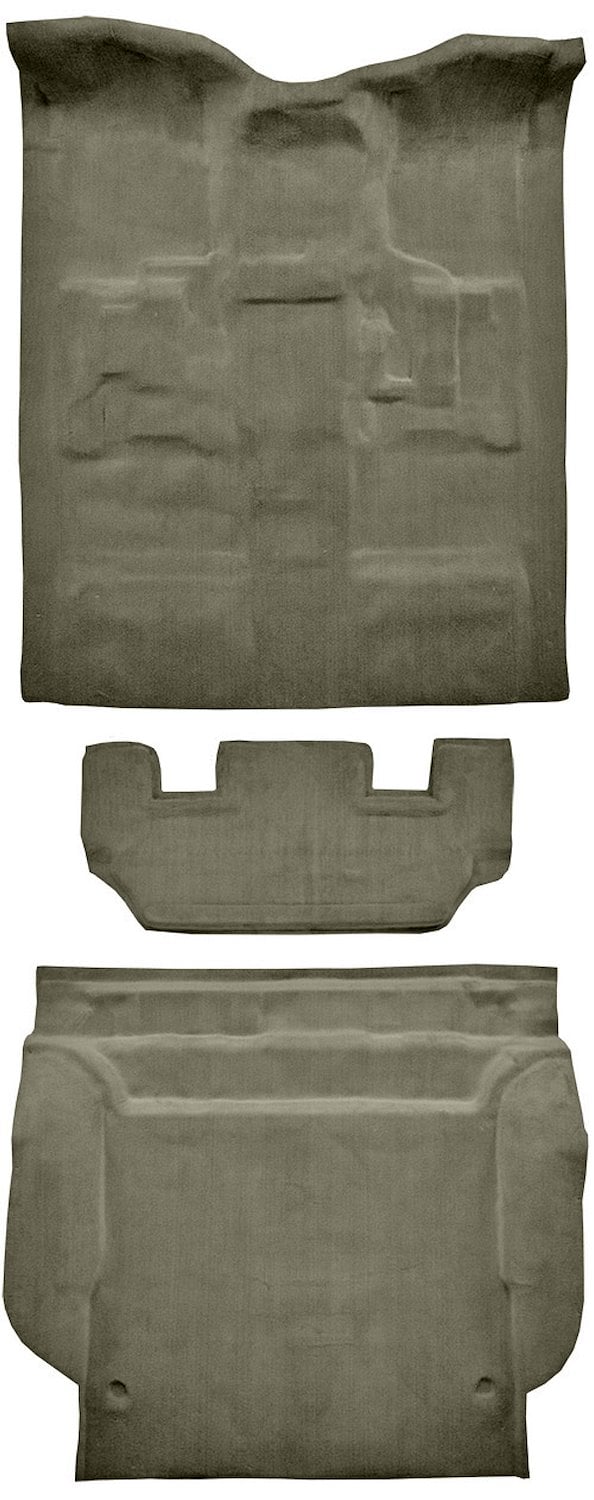 Molded CutPile Passenger/Cargo Area Carpet Fits Select 2011-2014 Cadillac, Chevy, GMC SUV Models [Jute Backing, 3-Piece, Almond]