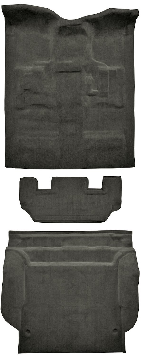 Molded Cut Pile Passenger/Cargo Area Carpet Fits Select 2011-2014 Cadillac, Chevy, GMC SUV Models [Jute Backing, 3-Piece, Gray]