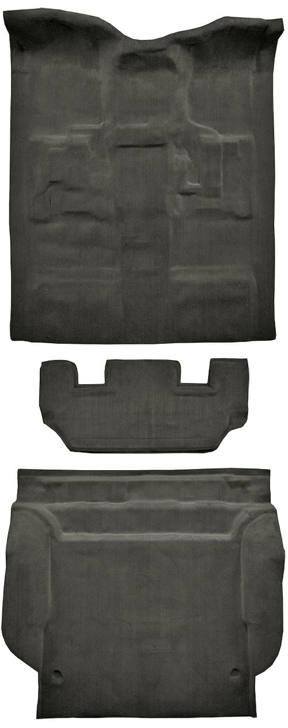 Molded Cut Pile Passenger/Cargo Area Carpet Fits Select 2011-2014 Cadillac, Chevy, GMC SUV Models [Mass Backing, 3-Piece, Gray]
