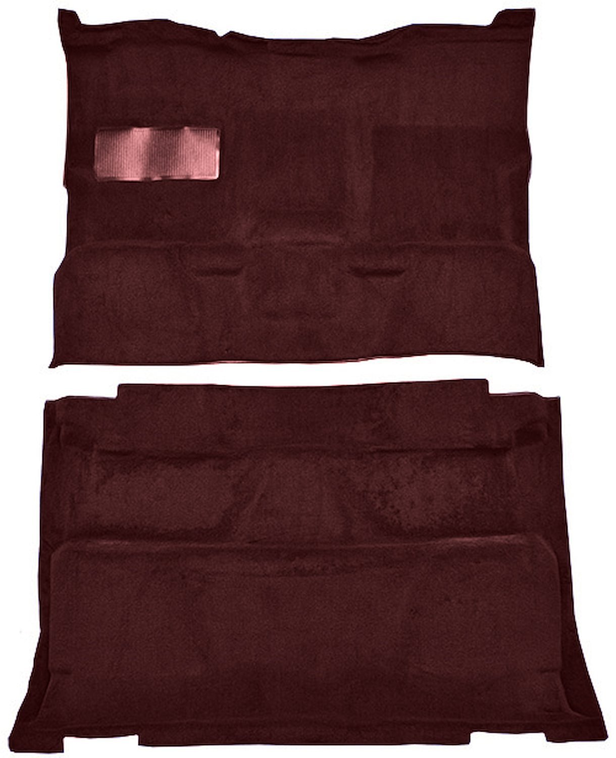 Molded Cut Pile Carpet for 1981-1991 Chevrolet/GMC C/R Series Trucks [OE-Style Jute Backing, Crew Cab, 2-Piece, Maroon]