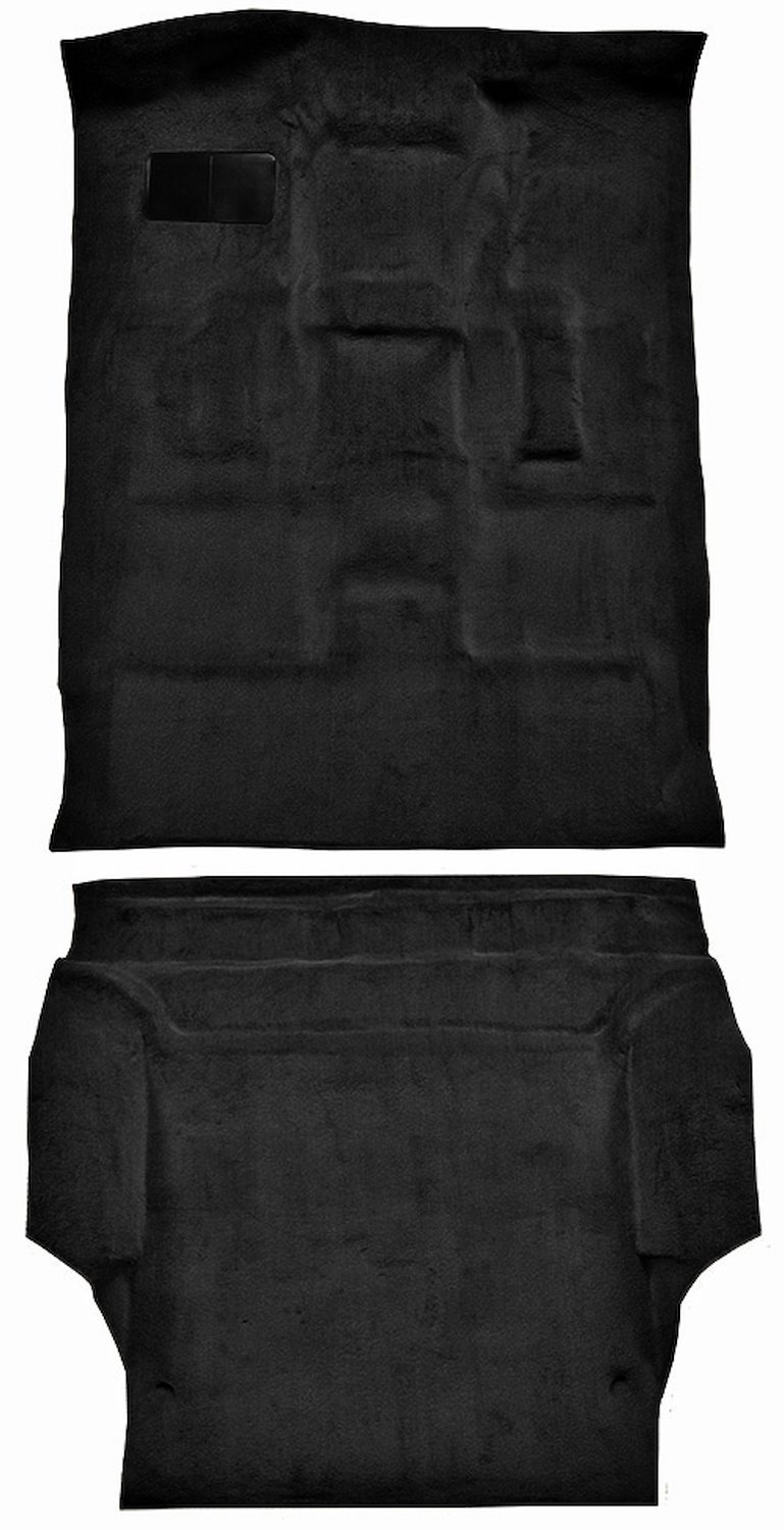 Molded Cut Pile Carpet Fits Select 2000-2006 Cadillac/Chevy/GMC SUVs [OE-Style Jute Backing, 2-Piece, Black]