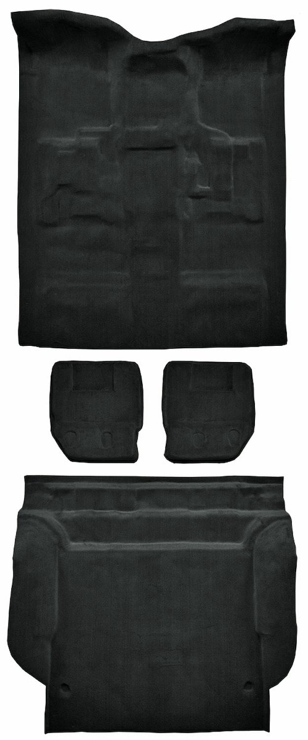 Molded Cut Pile Carpet Fits Select 2007-2010 Cadillac/Chevrolet/GMC SUVs [OE-Style Jute Backing, 4-Piece, Ebony]