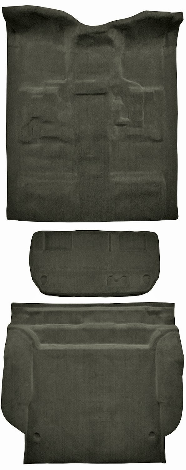 Molded Cut Pile Carpet Fits Select 2007-2010 Cadillac/Chevrolet/GMC SUVs [OE-Style Jute Backing, 3-Piece, Gray]