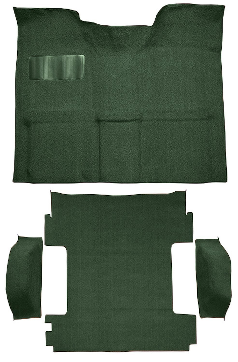 Molded Loop Carpet for 1969-1972 Chevrolet Blazer, 1970-1972 GMC Jimmy [OE-Style Jute Backing, 4-Piece, 2WD, Dark Green]