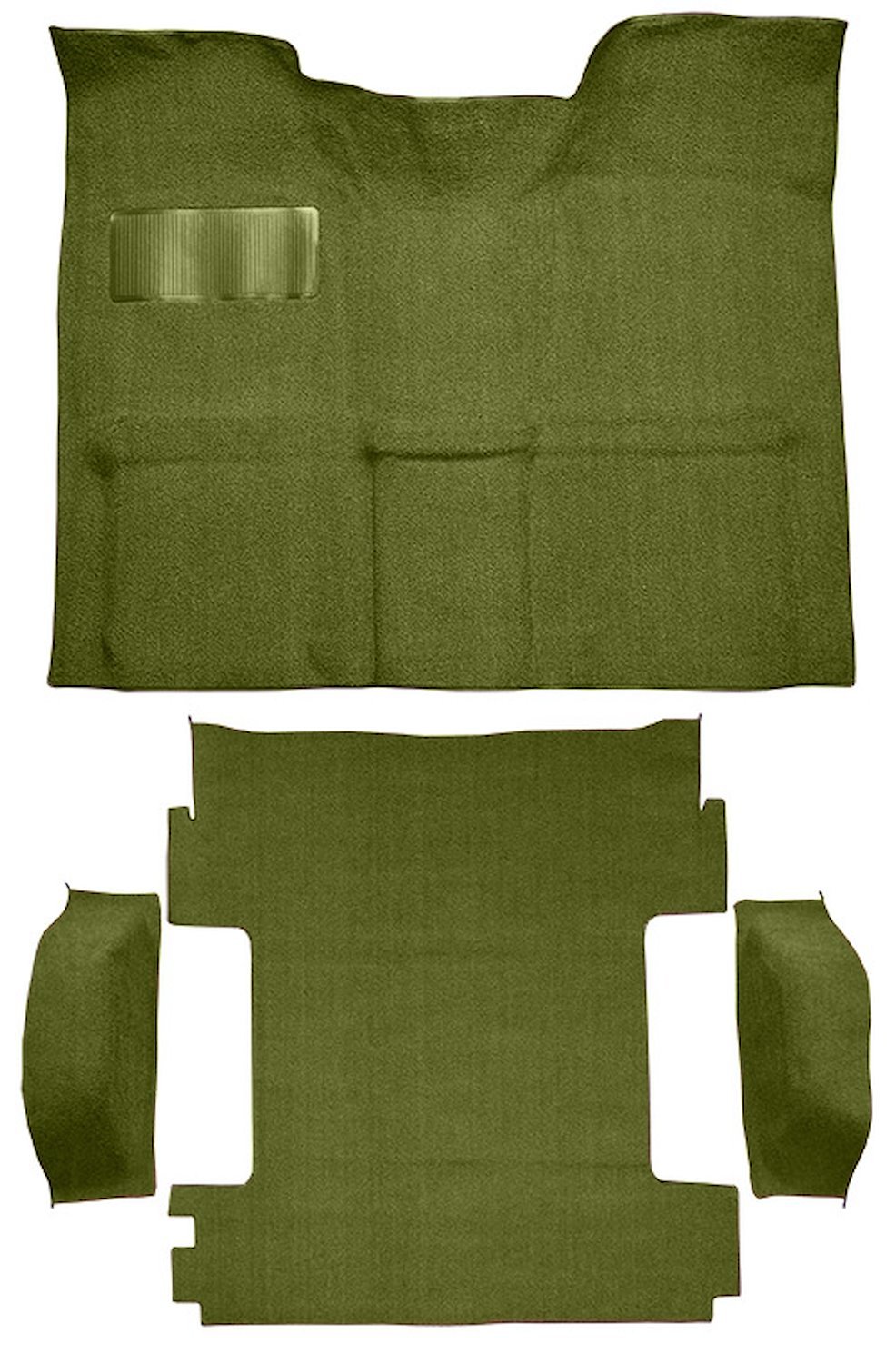 Molded Loop Carpet for 1969-1972 Chevrolet Blazer, 1970-1972 GMC Jimmy [OE-Style Jute Backing, 4-Piece, 2WD, Moss Green]