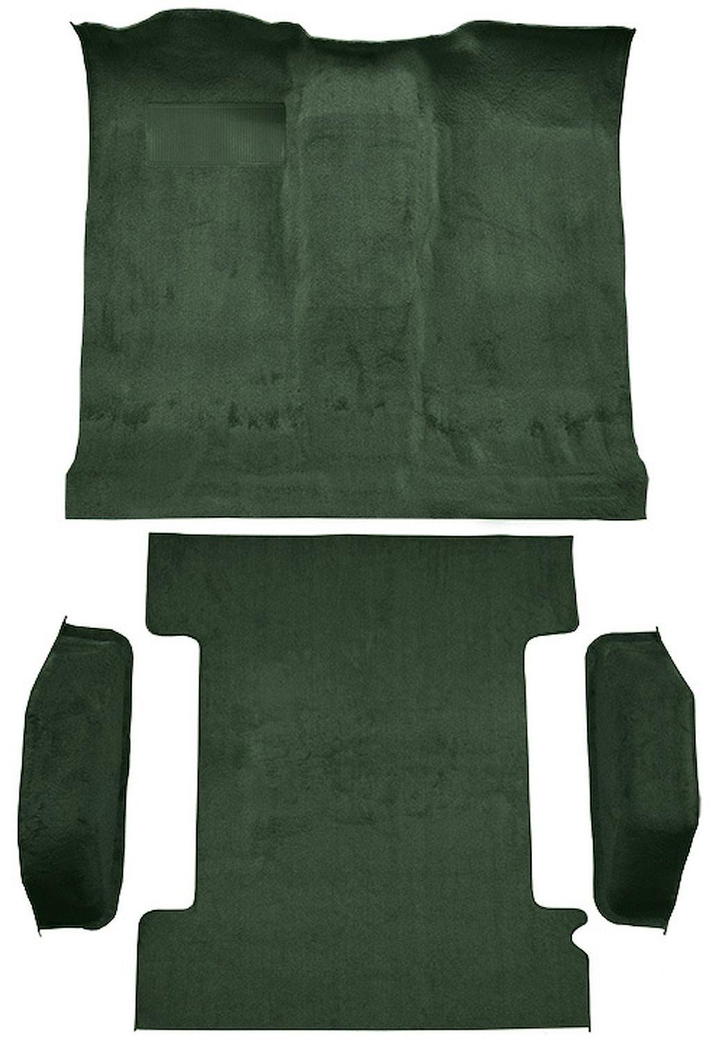 Molded Loop Passenger and Cargo Area Carpet for 1973 Chevrolet Blazer, GMC Jimmy [OE-Style Jute Backing, 4-Piece, Dark Green]