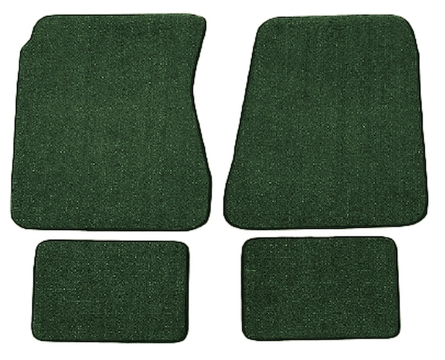 Molded Loop Floor Mats Fits Select 1968-1972 Buick, Chevrolet, Oldsmobile, Pontiac Models [4-Piece, Dark Green]