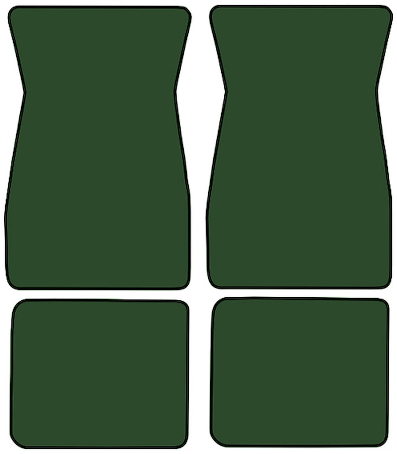 Molded Loop Floor Mats for 1970-1973 Chevrolet Camaro, Ponitac Firebird/Trans Am [4-Piece, Dark Green]