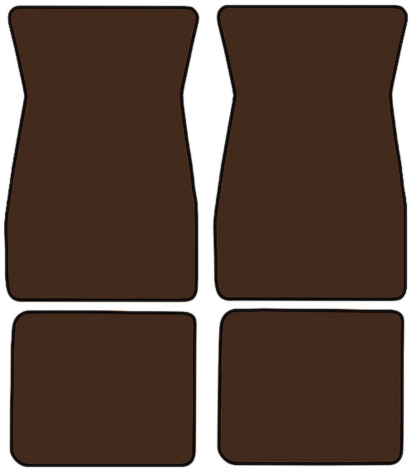 Molded Loop Floor Mats for 1970-1973 Chevrolet Camaro, Ponitac Firebird/Trans Am [4-Piece, Dark Brown]