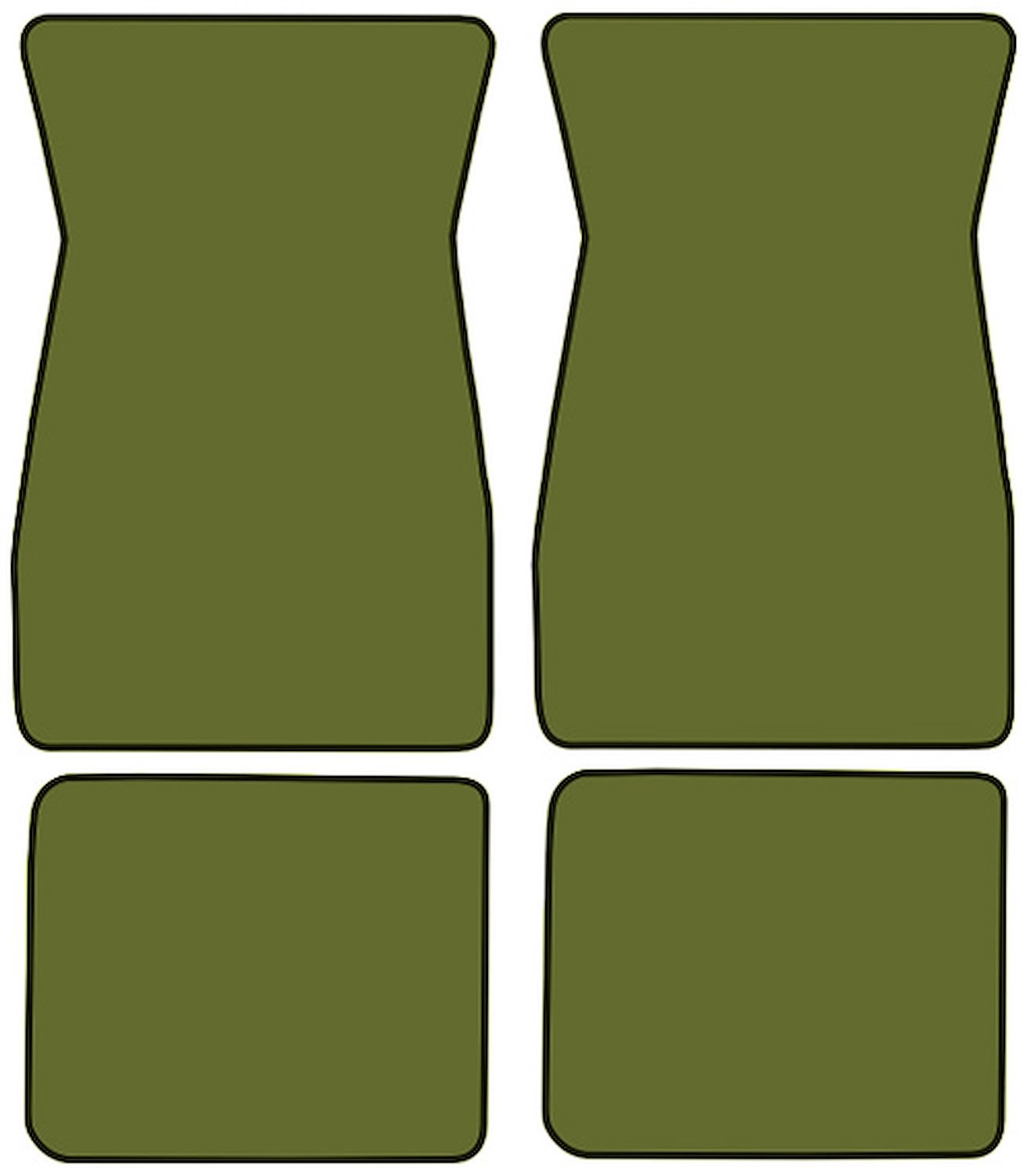 Molded Loop Floor Mats for 1970-1973 Chevrolet Camaro, Ponitac Firebird/Trans Am [4-Piece, Moss Green]