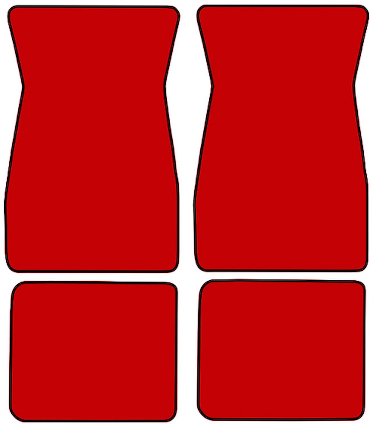 Molded Cut Pile Floor Mats for 1974-1981 Chevrolet Camaro, Ponitac Firebird/Trans Am [4-Piece, Flame Red]