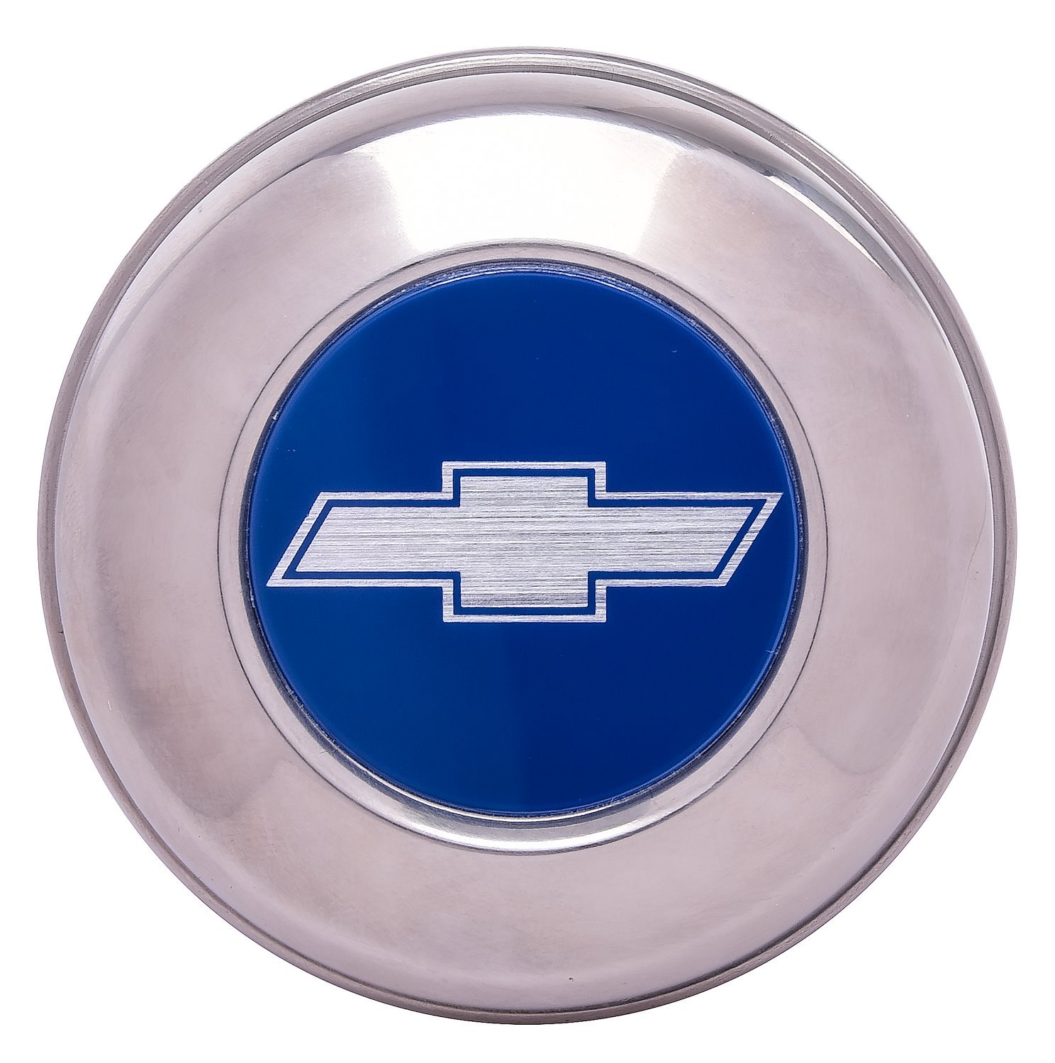 JEGS 555-79880: Bowtie Wheel Center Cap | 1970-1975 Chevy Camaro Z28 |  1971-1972 Chevy Chevelle, El Camino SS | Fits 5-Spoke SS & Z/28 Wheels |  Stainless Steel | Blue Center With