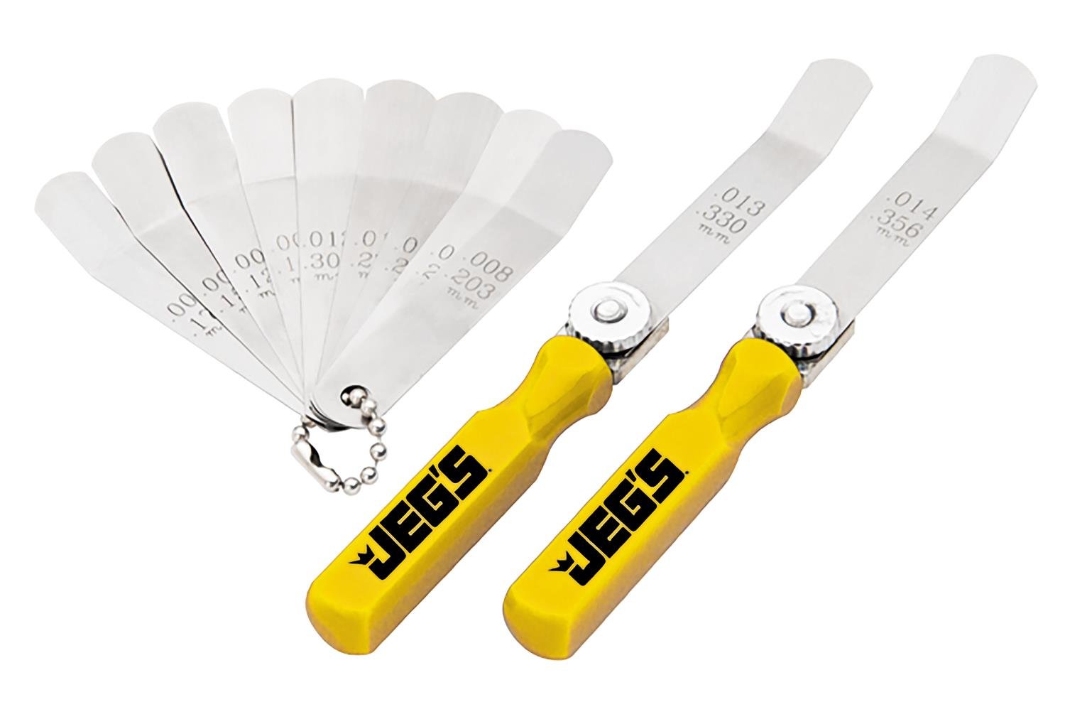 JEGS 555-80502 Premium 10-Blade Feeler Gauge Kit 0.015 in. to 0.035 in.  (0.381mm to 0.889mm) - JEGS