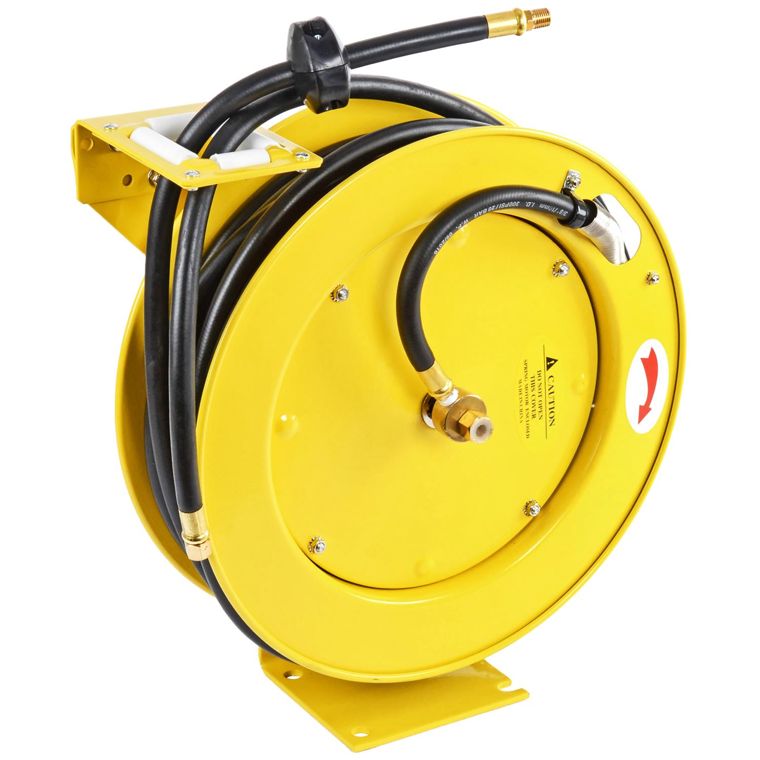 JEGS 555-81056 Retractable Air Hose Reel with 3/8 in. x 50 ft. Rubber Hose  - JEGS