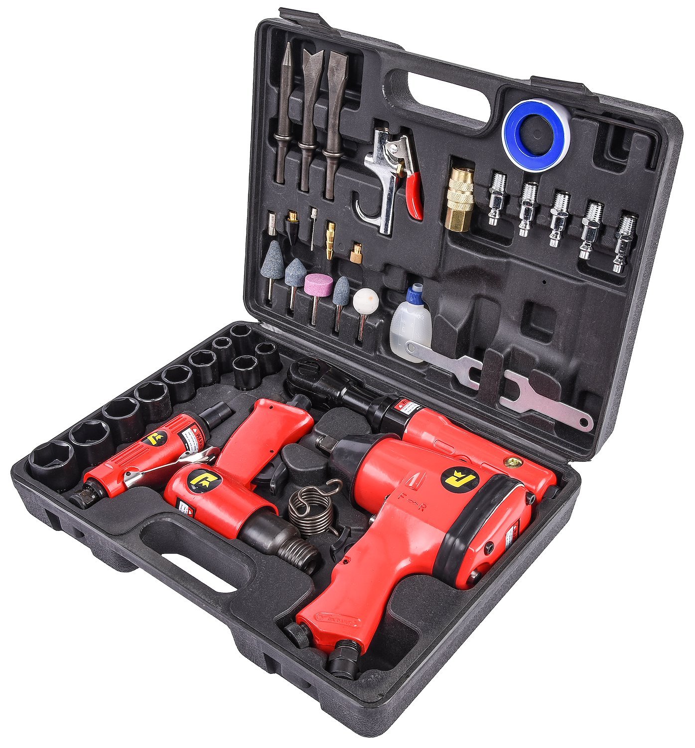 JEGS 81151: Air Tool Kit | 41-Piece | Impact & Ratchet Wrench, Air Hammer,  Die Grinder & Accessories | Includes Molded Storage Carrying Case - JEGS