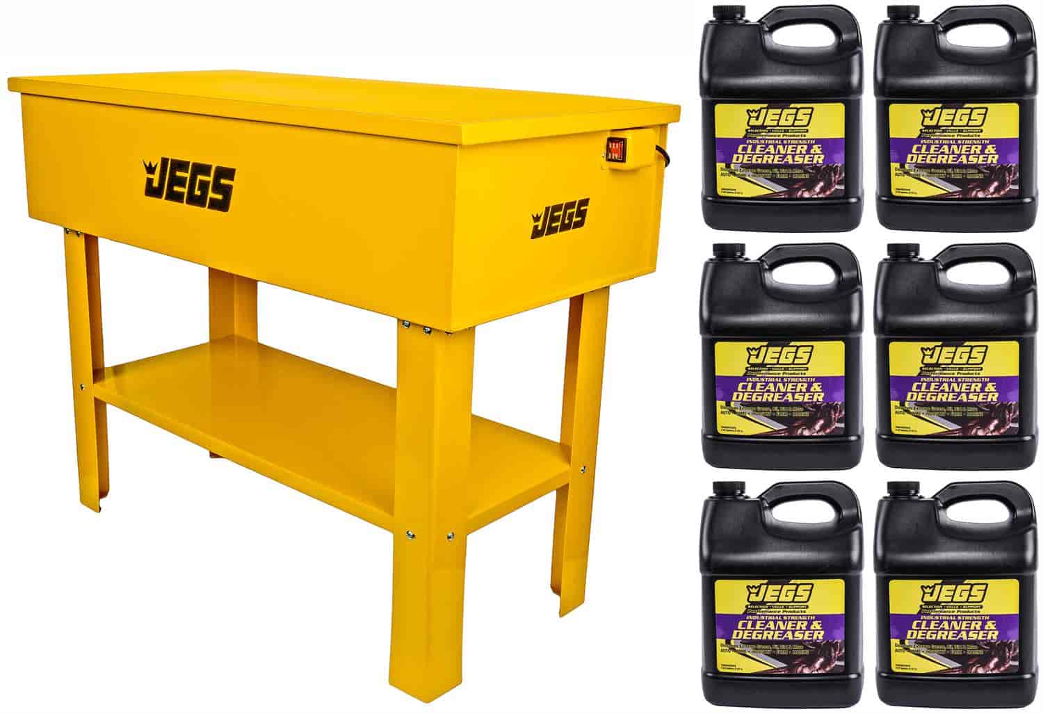JEGS 81553K: 40-Gallon Parts Washer Kit with 6 Two Gallon Bottles of  Industrial Strength Cleaner & Degreaser - JEGS