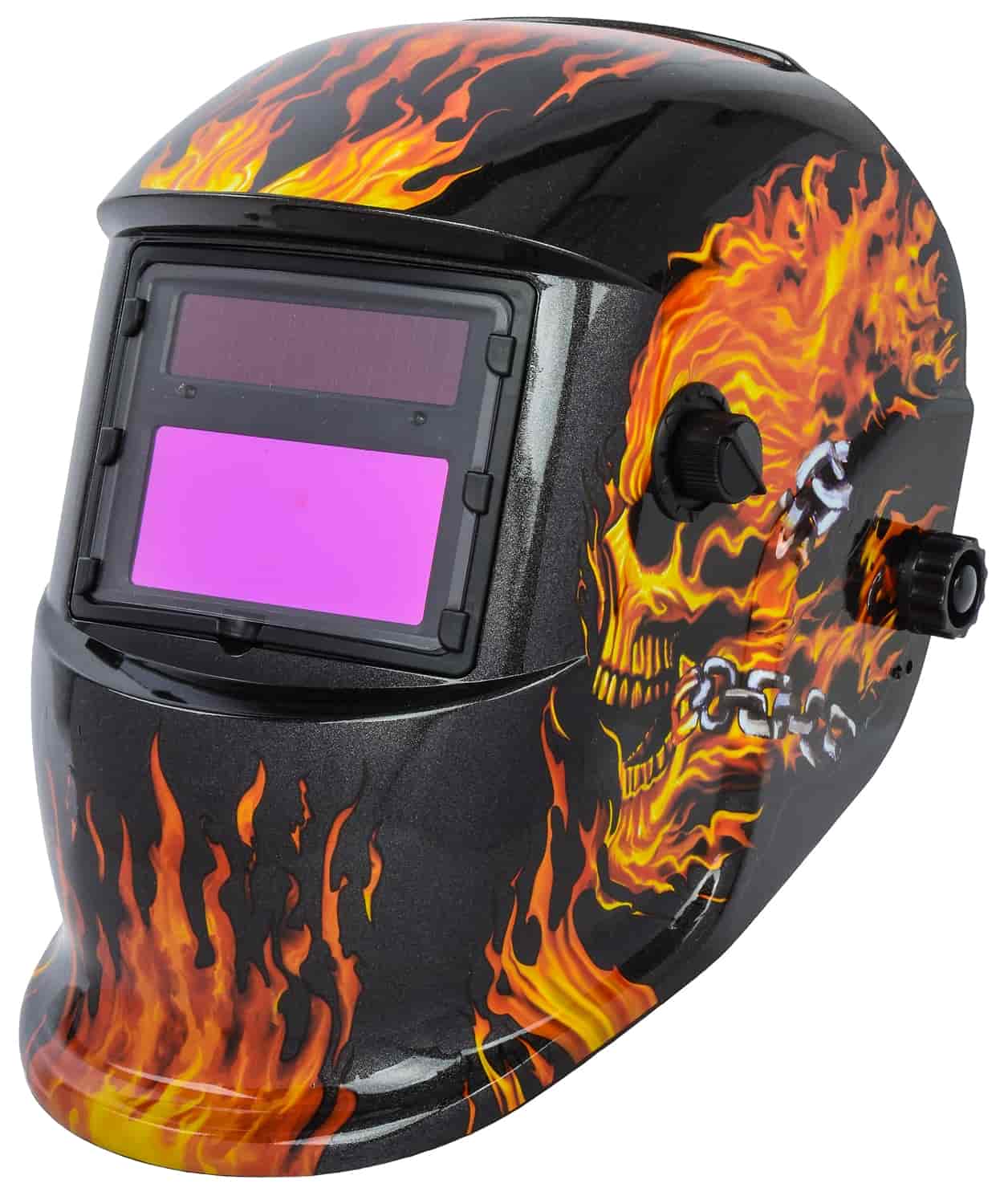 JEGS 81762: Adjustable Welding Helmet with solar skull - JEGS