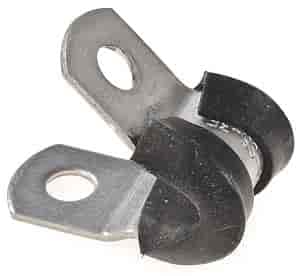 JEGS 82030: Stainless Steel Cushion Clamps, Fits 3/16 in. O.D. Hard Line, .019 in. I.D. Mounting Hole, Rubber Cushion Insert