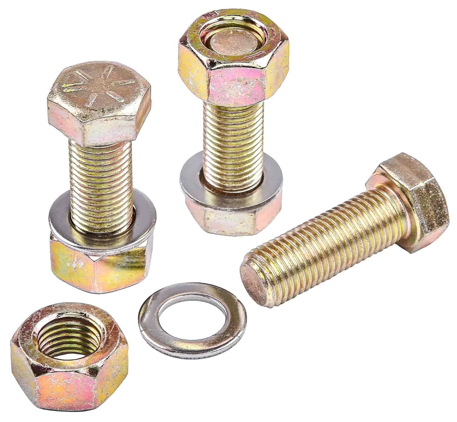 JEGS 555-82503: Torque Converter Bolts | Fits 8 in. Diameter Race  Converters | Grade 8 | Includes (3) 7/16 in.-20 x 1 1/4 in. UHL Bolts, (3)  7/16 in.-20 Hex Nuts & (3) 7/16 in. Stainless Steel Washers - JEGS