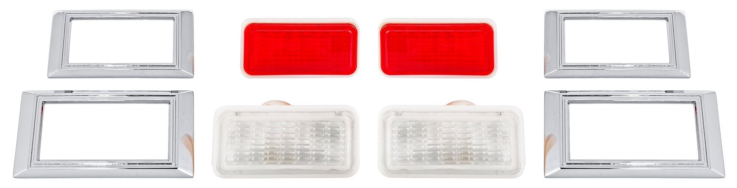 Side Marker Lamp Kit for 1968 Chevrolet Camaro & Chevy II [Clear/Red]