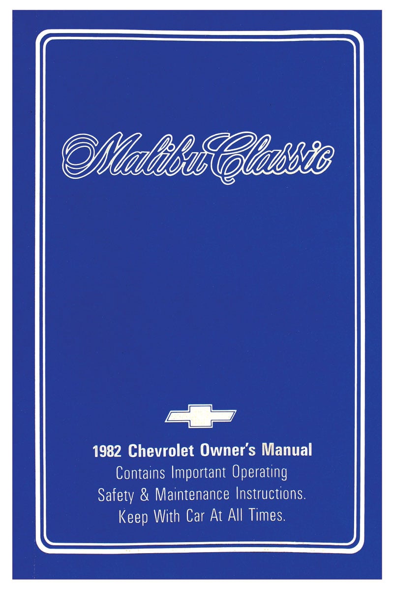Owner's Manual for 1982 Chevrolet Malibu Classic [Original