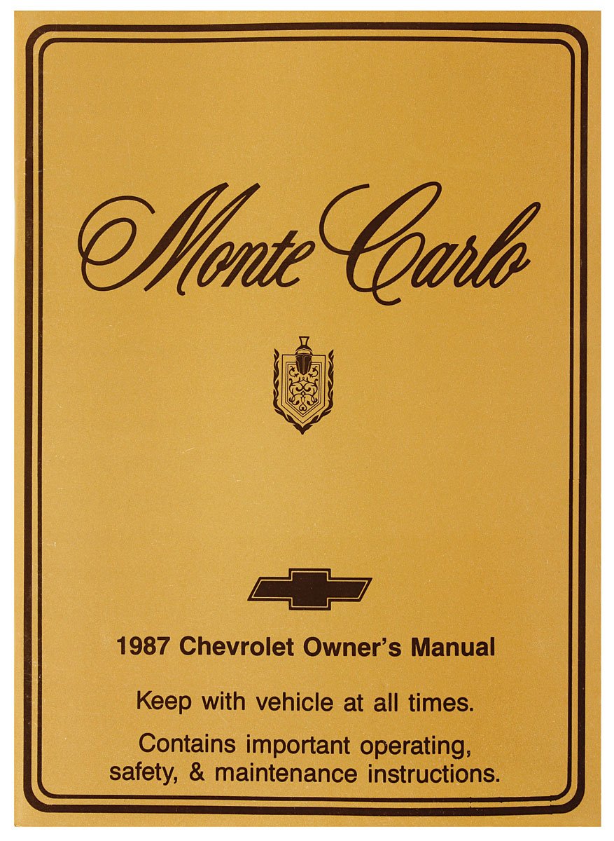 Owner's Manual for 1987 Chevrolet Monte Carlo [Original