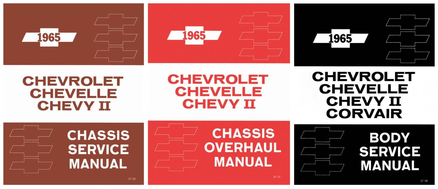 Chassis and Body Service Manual Set for 1965 Chevrolet Full Sze, Chevelle, El Camino, Malibu and Chevy II