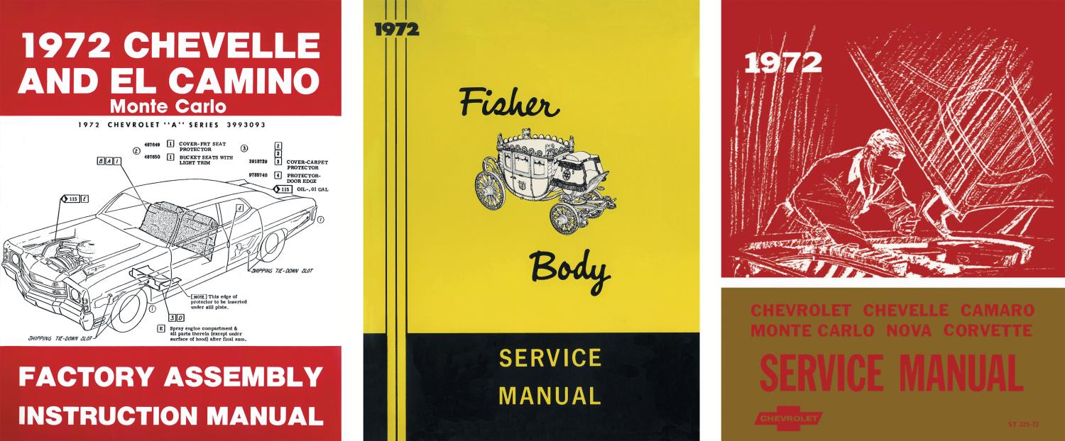 Shop Manual Set for 1972 Chevrolet Chevelle, El Camino and Monte Carlo