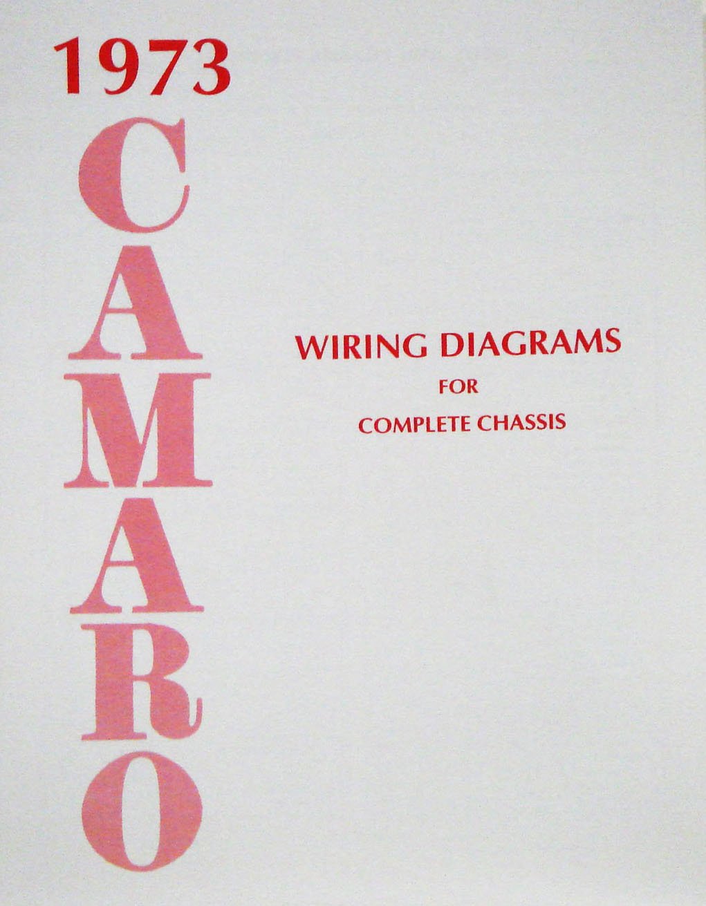 Wiring Diagram Manual for 1973 Chevrolet Camaro